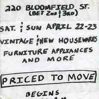          Gate Sale 044. 04-22+23-1995 220 Bloomfield St.
   