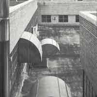 Digital image of B+W photo of former Maxwell House Coffee plant interior, Can Factory, roof, Hoboken, 2003.