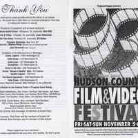Program: Fourth Annual Hudson County Film & Video Festival, Hoboken, Nov. 5-7, [1993]; program for closing night [Sunday, November 7].