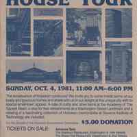 Poster for Hoboken House Tour, Sunday, October 4, 1981.