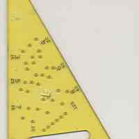 Drawing template: Xylonite Lettering Triangle No. 1859 B-5 made by Keuffel & Esser Co., N.Y. & Hoboken, n.d., ca. 1939-1944.