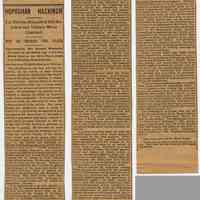 Article: HOBOCAN HACKINGH. Colonel John Stevens developing Hoboken; ferry; pavillions. Extract from Winfield, published in Hoboken newspaper, Jan. 16, 1896.