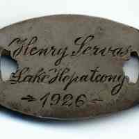          back, engraved link 5: Henry Servas, Lake Hopatcong, 1926
   