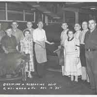 B+W photo of R. Neumann & Co. graining and measuring department, Hoboken, December 12, 1950.