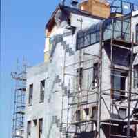 Color slide of building under renovation on or near Newark and Garden Sts., Hoboken, ca. 1984.