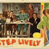 Lobby card (Sinatra film): Step Lively. (Frank Sinatra, George Murphy et al.) RKO Radio Pictures, 1944.