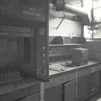 Digital image of B+W photo of former Maxwell House Coffee plant interior, Offices & Laboratory, basement, Hoboken, 2003.