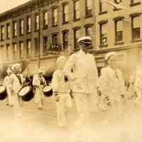 Digital image of photo of the Hoboken Playgrounds Field Band marching in 900 block, Washington St., Hoboken, no date, ca late 1920