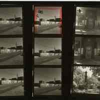 B+W negative contact sheet of images of Hoboken taken by John Conn. no date, [1976].