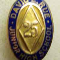          Color photos, 2, of 1925 David E. Rue Junior High School lapel class pin formerly belonging to Joseph Udiljak, Hoboken. picture number 1
   