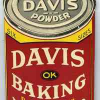          hanging die-cut sign, Davis OK Baking Powder
   