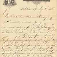 Letter from E.V.S. Besson, President, Board of Police Commissioners, Hoboken Police Dept., to Hoboken Land & Improvement Co., May 18, 1882, re request of company for added police at Ferry terminal.