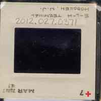          Color slide of detail view of the Lackawanna Terminal façade roofline showing finial, pediment, and cornice picture number 2
   