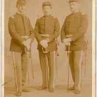 Digital image of cabinet photo of Julius Durstewitz, Col. Richard Stevens, George Durstewitz, Hoboken, n.d, ca. 1892-1900.