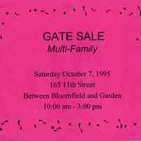          Gate Sale 048. 10-07-1995 165 11th St.
   