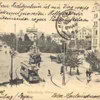 B+W Postcard: Nuremberg, germany postcard sent to Prof. M. Loewy, Hoboken, NJ, 1899