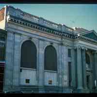 Color slide of eye-level view of façade at 47 Newark on the SE corner of Hudson and Newark