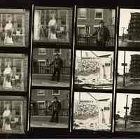 B+W negative contact sheet of images of Hoboken taken by John Conn. no date, [1976].