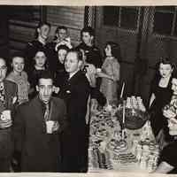 B+W photo of women serving punch to Coast Guard members et al at Hoboken Y.M.C.A. dance, Hoboken, March 17, 1946.