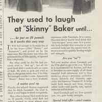 Ad, Cocomalt: They used to laugh at "Skinny" Baker until... By R.B. Davis Co., Hoboken; in The American Boy, Feb. 1932.