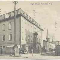 Postcard: High School, Hoboken, N.J. Postmarked Sept. 11, 1907.