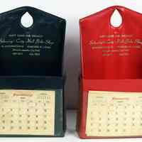          Wall pockets with calendars imprinted: Schoning's City Hall Bake Shop
   
