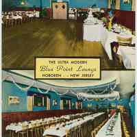 Color photo postcard of the Blue Point Lounge, 8th & Willow, Hoboken.