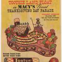          ad for Nov. 25, 1954 Tootsie Land Float, Macy's Thanksgiving Day Parade
   