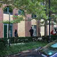 Color photos, 7, of preparation in Hoboken for Tropical Storm Irene, Sat., Aug. 26, 2011.