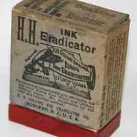 H.H. Eureka Ink Eradicator. Manufactured by H.H. Collins Ink Eradicator Co., Hoboken, ca. 1890-1910.