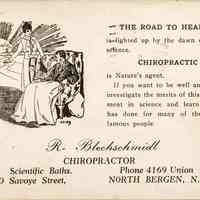 Postcard: North Bergen, NJ, R. Bleckschmidt, Chiropractor