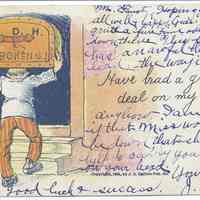Postcard: [humor card] P.D.H. Hoboken N.J. Postmarked June 3, 1907.