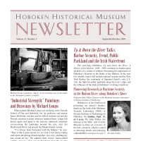 Hoboken Historical Museum Newsletter [Second Series], Volume 15, Number 5, Sept.-Oct. 2009.