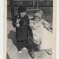          Photo 3: George (standing) & Bill Miller, Elysian Park, Penn. R.R. Marine
   