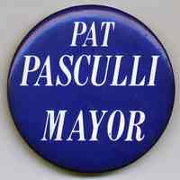 Button: Pat Pasculli, Mayor. (Hoboken), n.d., (1989).