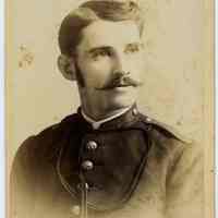 Cabinet photo of man in military uniform, no date, circa 1885-1890.