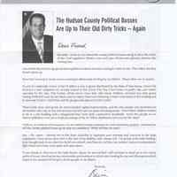 Political campaign letter to voters from State Assemblyman & Union City Mayor Brian Stack, no date, Spring 2007.