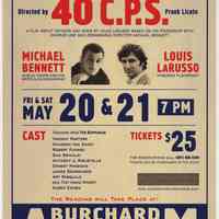 Postcard: 40 C.P.S. Benefit reading of Louis LaRusso II play; May 20-21, 2011; Burchard Auditorium, Hoboken.