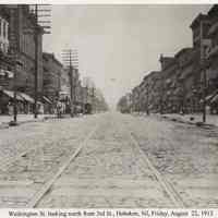 View looking north on Washington St.from Third St. to Fourth St., Hoboken, August 22, 1913.
