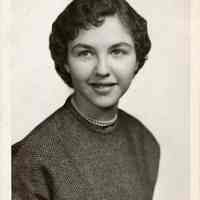 Digital image of B+W photo of Paula Leonore Millenthal, senior at Stevens Hoboken Academy, Hoboken, no date, ca. 1954-1955.