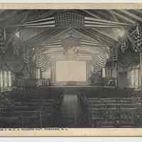 Postcard: 3211 - Auditorium Y.M.C.A. Hudson Hut, Hoboken, N.J. No date, circa 1919-1922.