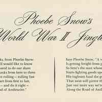          pg [18] Phoebe Snow's World War II Jingles
   