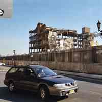 Color photos, 3, of demolition at northeast corner of former Maxwell House Coffee plant taken from 12th St., Hoboken, 2004.