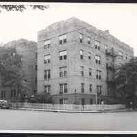 B&W photo of apartment building at 207-211 Avon Avenue, Newark.