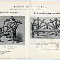          pg [18] catalog: Straight Back Rustic Arm Chair; Newport Log Cedar Settee
   