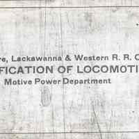 Roster: D.L.& W. R.R. Classification of Locomotives. Motive Power Dept. (ca. March 1, 1938)
