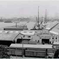 B+W copy photo of Holland America Line Pier, Pier 5, Hoboken, circa 1905.