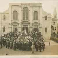 Sepia-tone photo of the exterior of St. Ann