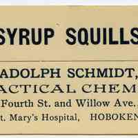 Labels, 10, for pharmacy medicine bottles, Adolph Schmidt, Practical Chemist or Pharmacist; A.Schmidt