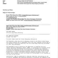          Memo, City of Hoboken: HURRICANE SANDY CHRONOLOGY & SEQUENCE OF EVENTS; Dec. 3, 2012. picture number 28
   